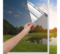 Pellicola a specchio per finestre, opaca, per esterni, protezione dal calore, 110 x 200 cm, protezione solare per finestre interne, pellicola termica contro il calore, protezione solare per finestre