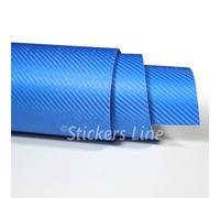 Pellicola adesiva carbonio BLU 3D cm 50x75 car wrapping auto moto carbon blue