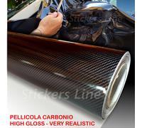Pellicola adesiva CARBONIO NERO lucido 5D cm 50x75 carbon car wrapping auto moto