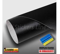 Pellicola adesiva effetto pelle NERA cm 100x150 Antigraffio Auto Moto Wrapping