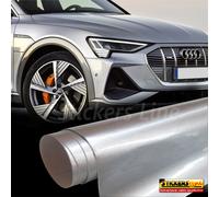 Pellicola adesiva Grigio Argento Lucido Metallizzato cromo wrapping auto moto
