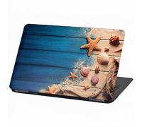 Pellicola adesiva per computer portatile Spiaggia Vacanze Paradiso - Adesivo per notebook, custodia protettiva autoadesiva Skin Vinyl Sticker (13-14 pollici, LP87 conchiglie)