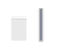 Pellicola adesiva per microonde, in plastica trasparente, per imballaggi alimentari, per la conservazione della cucina, per conservare gli alimenti, 30 cm x 100 m (set Saran)
