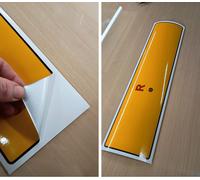 Pellicola adesiva per Targa Ripetitrice Catarifrangente colore Giallo