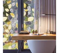 Pellicola adesiva per vetro foglie finestre box doccia bagno vetrate