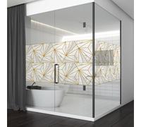 Pellicola adesiva per vetro Marmo con geometrie oro finestre box doccia bagno ve
