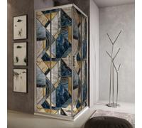 Pellicola adesiva per vetro Marmo oro e blu finestre box doccia bagno vetrate