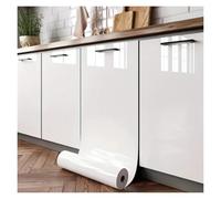 Pellicola antiolio per cucina Carta da parati impermeabile in PVC perlato fai da te, autoadesiva, nera/bianca, for guardaroba, cucina, mobili, adesivi murali(White Glossy,40CMx3.0M)