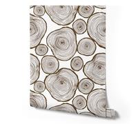 Pellicola autoadesiva per frontali dei mobili | Rivestimento decorativo per rinnovare armadi, ante, cassettiere, tavoli e mensole - 50x100cm - cerchi di legno