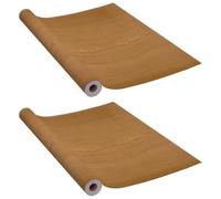 Pellicola autoadesiva per porta, 2 pezzi, rovere chiaro, 210 x 90 cm, in PVC, effetto legno, opaca, opaca e traslucida, per porte in vetro, ufficio, bagno, con protezione UV e termica, adesione