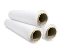 Pellicola bianca per imballaggio, film, carta film, rotolo di plastica protettiva per mobili, scatole trasloco, plastica copritutto, 50 x 300 m, estensibile - SIDI (3 pezzi, bianco)
