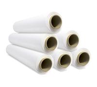 Pellicola bianca per imballaggio, film, carta film, rotolo di plastica protettiva per mobili, scatole trasloco, plastica copritutto, 50 x 300 m, estensibile - SIDI (6 pezzi, bianco)