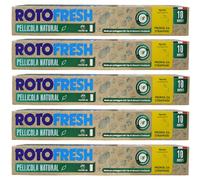 Pellicola Cucina Alimenti BIODEGRADABILE e Compostabile, 5x10 MT, 100% ITALIANA, Film Trasparente Alimentare Estensibile, Accessori Cucina Ecologici