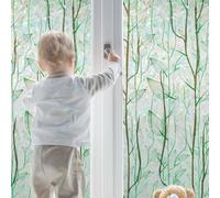 Pellicola decorativa per finestra, per la privacy e la privacy, con foglia verde arcobaleno, per porte e porte, statica, senza colla, per casa e ufficio, anti UV, adesivo per finestre, 60 x 200 cm