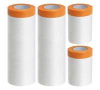 Pellicola di Mascheratura, 4Rotoli Film per Mascheratura Nastro per Pittura/Ingegneria/Mobili, Telo per Pittura con Adesivo Ha 3 Dimensioni-270/240/55cm, Film per Mascheratura Impermeabile/Antipolvere