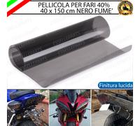 PELLICOLA FARI ADESIVA NERO LUCIDO FUME' 40 x 150 CM PER CAGIVA ALETTA ROSSA 350