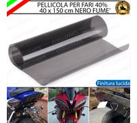 PELLICOLA FARI ADESIVA NERO LUCIDO FUME' 40 x 150 CM PER GILERA TG1 125