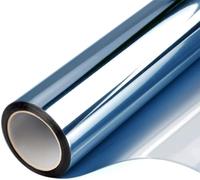 Pellicola for vetri riflettente autoadesiva unidirezionale | Multicolori, dimensioni multiple for decorazioni edili e controllo dell'abbagliamento delle finestre: Privacy(Blue,50x300 cm)