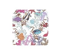 Pellicola for vetri smerigliata Coral Purple Fish, Pellicola for vetri Colorati, Adesivi for vetri, Pellicola Opaca for vetri, Pellicola for la Privacy di bagni e uffici(W 23.6" x L 39.4" (1 Panels))