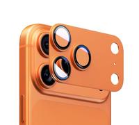 Pellicola Fotocamera per iPhone 17 Pro Max, 9H Vetro Temperato Cámara Protector, Piastra in Metallo Opaco, Telaio Alluminio Durezza, Compatibile con Cover, Anti-Impronta e Antigraffio, Arancione