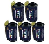 GT PHOTO Pellicola colorata GT24FILM 35 mm, confezione da 5 pellicole a 24 pose, ideale per fotografia, sviluppo e stampa di qualità