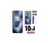 Pellicola in idrogel 10 in 1 compatibile con Samsung Galaxy Z Flip7 5G, cerniera anteriore/posteriore, protezione schermo in vetro per fotocamera per