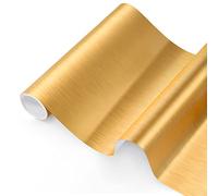 Pellicola in vinile olografica cromata in oro spazzolato, 30,5 x 250 cm spazzolata metallo adesivo permanente Gold rotolo per artigianato Silhouette Cameo Cricut