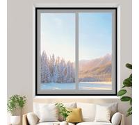 Pellicola Isolante Freddo per Vetri Finestre Trasparente, Film Isolante Termico per Finestre per Inverno, Tende Termiche Vento e Isolamento Acustico, Riutilizzabili(Nero,150x150cm)