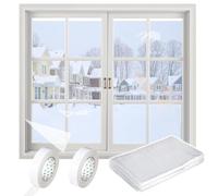 Pellicola Isolante per Finestre,Pellicola di Sopravvento Termica1,6 X 11m,Window Pellicola Isolante per Finestre,Kit di Isolamento per Finestre Regolabile,Kit di pellicola isolante per finestre