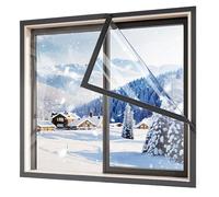 Pellicola isolante trasparente termoretraibile per finestre, paraspifferi per l'inverno, riduce la perdita di calore e la condensa, si adatta alla maggior parte delle finestre. nero W200cm,H240cm