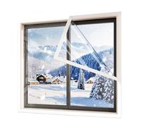 Pellicola isolante trasparente termoretraibile per finestre, paraspifferi per l'inverno, riduce la perdita di calore e la condensa, si adatta alla maggior parte delle finestre. bianco W100cm,H80cm