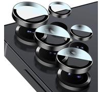 Pellicola Lente Fotocamera per Samsung Galaxy S25 Ultra Lega Alluminio,Stick Saldamente,Caso Amichevole,AR Antiriflesso,Pixel Senza Perdita Vetro Protezione Fotocamera,Titanio nero