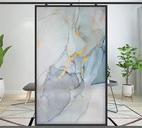 Pellicola opaca vetri oscurante,Smerigliata pellicola privacy,Pellicola vetro autoadesiva statica,Decorativa anti-UV controllo per l'home office cucina- Motivo in marmo blu(75cmx200cm)