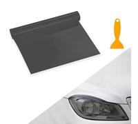 Pellicola oscurante fari auto, modifica del colore delle luci dell'auto, tagliabile, impermeabile, autoadesiva pellicola fari auto, 30 x 120 cm (Nero Chiaro)