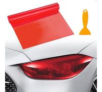 Pellicola oscurante fari auto, modifica del colore delle luci dell'auto, tagliabile, impermeabile, autoadesiva pellicola fari auto, 30 x 120 cm (Rosso)