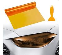 Pellicola oscurante fari auto, modifica del colore delle luci dell'auto, tagliabile, impermeabile, autoadesiva pellicola fari auto, 30 x 120 cm (Arancione)