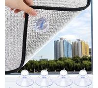 Pellicola oscurante in alluminio da 9 mm per finestre, blocco termico e riflettente del sole, con ventose, 150 x 150 cm, soluzione per la privacy ad alta efficienza energetica