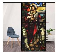 Pellicola oscurante per finestra, effetto smerigliato, anti UV, controllo del calore, adesivo per finestra, pittura cattedrale, decorazione per finestre, larghezza 19,7 x altezza 47,2 (50 x 120 cm)