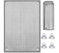 Pellicola Oscurante Totale in Alluminio per Finestre - Riflettente Contro Il Calore Estivo con Ventose, Controllo della Privacy, Blocco Solare per La Casa Grey Edge 68W x 72H