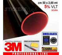 Pellicola Oscurante Vetri Auto Black Shade 3M™ BS 5% SCURA omologata cm 50x200