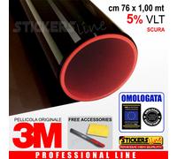 Pellicola Oscurante Vetri Auto Black Shade 3M™ BS 5% SCURA omologata cm 76x100
