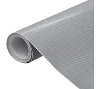 Pellicola per auto, confezione da 2 pezzi, 4D, argento, 100 x 150 cm | Canali d'aria per un'applicazione senza bolle, rimovibile senza lasciare residui, per superfici lisce