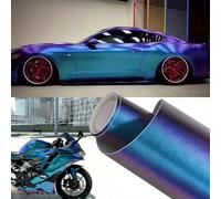 Pellicola per auto effetto cangiante perla metallizzata, sfumatura viola-blu, adesivo vinilico elastico con rilascio d'aria senza bolle, adatto per cofano auto, tetto, specchietto retrovisore, modanat