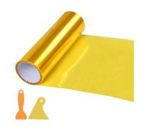 Pellicola per Far, 120 x 30cm Pellicola Adesiva per Fanali Pellicola per Tinte Autoadesivo per Auto Fendinebbia Pellicola per Faro Posteriore Auto, per Fendinebbia e Luci Posteriori per Auto (Oro)
