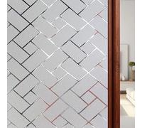 Pellicola per Finestra, Pellicola per Vetri 100 x 320 cm Statica e Senza Colla, Protezione Termica Oscurante per La Privacy per Cucina, Ufficio, Camera, griglia obliqua