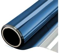Pellicola per finestra, per la privacy, 1 pezzo, pellicola a specchio riflettente autoadesiva in vinile anti UV, controllo del calore, protezione solare, adesivo colorato (argento blu, 50 x 100 cm)