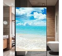 Pellicola per finestra privacy non adesiva satinata statica si aggrappano casa ufficio mare spiaggia 60 adesivi decorativi in vetro rivestimenti per porte 80 x 120 cm
