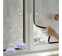 Pellicola Per Finestre In Alluminio A Controllo Termico - Oscuramento Totale, Scudo Termoisolante, Pellicola Riflettente Anti-sole, Copertura Per Vetri Con Funzione Privacy E Ventose(Black,80x100cm)