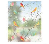 Pellicola per finestre in vetro colorato, 45 x 300 cm, motivo uccellino, copertura statica per la privacy, effetto decorativo 3D, blocco UV, per soggiorno, porte del bagno