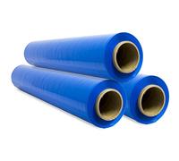 Pellicola per imballaggio, pellicola blu, carta film, rotolo di plastica protettiva per mobili, scatole di spostamento, plastica copritutto 50 cm x 300 m estensibile - SIDI (3 pezzi, blu)